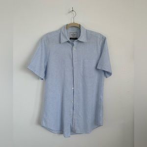 Portuguese Flannel Summer Cotton / Linen Blend Men's M short sleeve button down